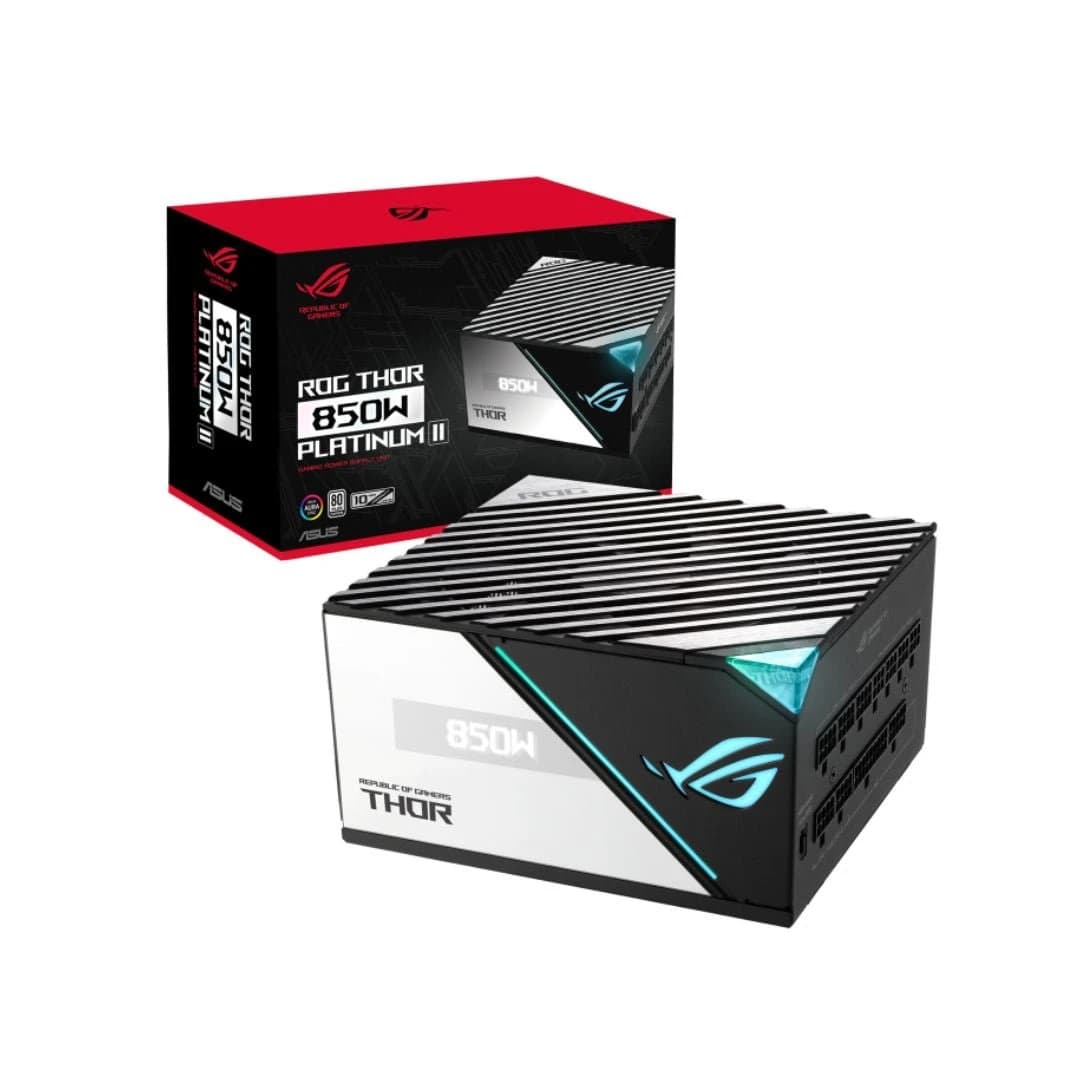 مزود طاقة ASUS ROG THOR 850W Platinum II, قابل للفصل بالكامل,80+ Platinum, PCIe 5.0, أسود