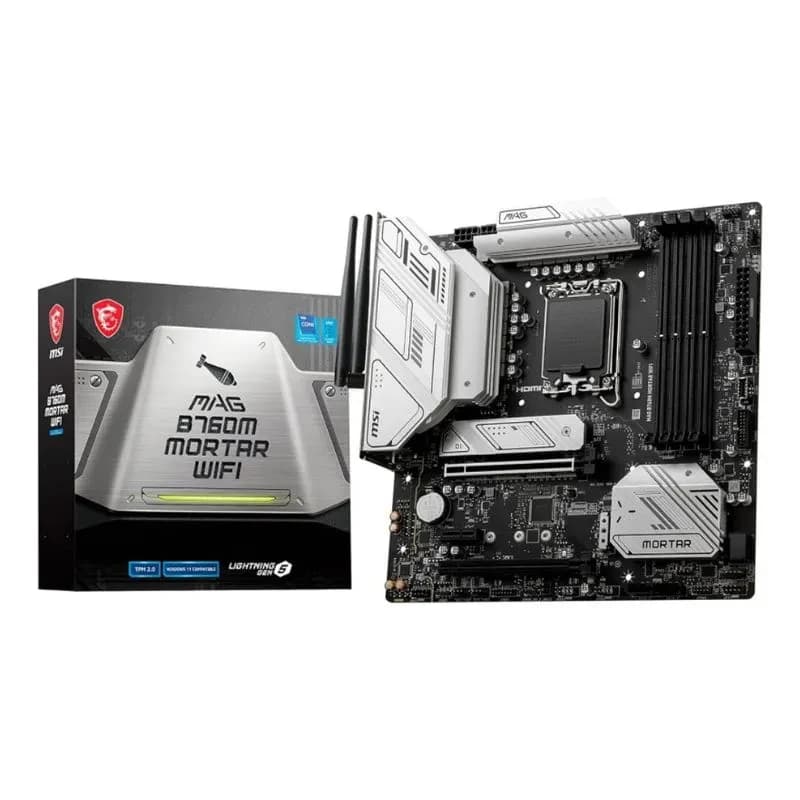 لوحة أم MSI MAG B760M Mortar WiFi II Intel Micro-ATX Motherboard – أسود