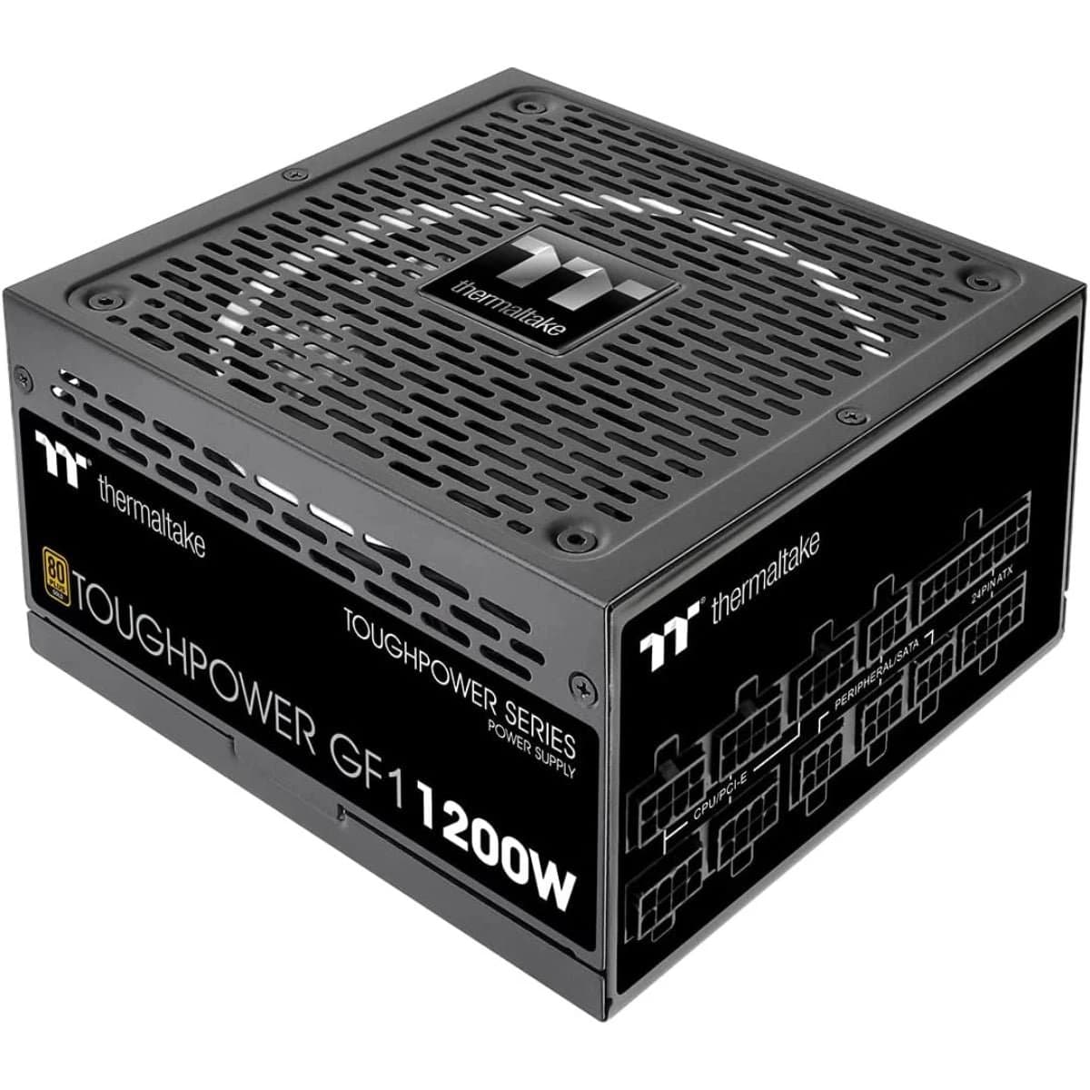 مزود طاقة Thermaltake Toughpower GF1 1200W – 80 PLUS Gold قابل للفصل بالكامل ATX PSU, Smart Zero 140 mm مروحة