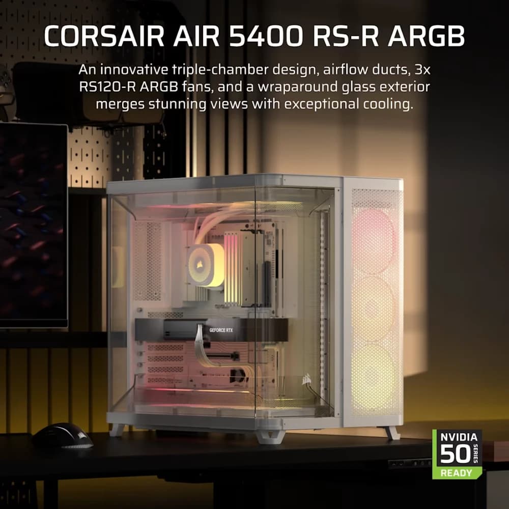 كيس كمبيوتر CORSAIR 5400 RS-R ARGB MT TEMP GLASS CASE أبيض