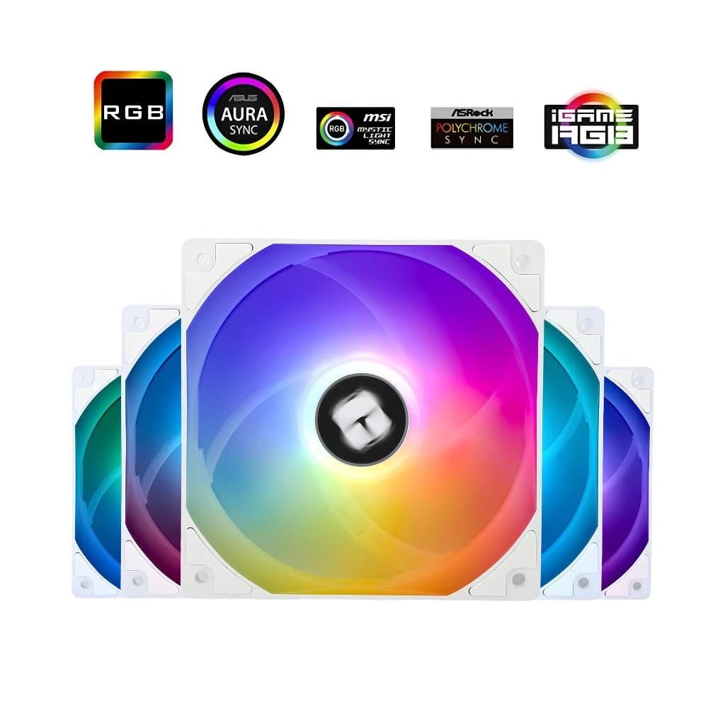 تبريد Thermalright TL-C12CW-S X5 مروحة Kit 120mm 5 مروحة ARGB – أبيض