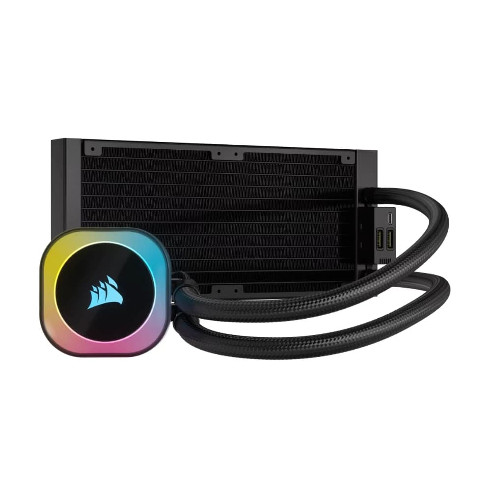 تبريد CORSAIR مروحة COOLING LIQUID ELITE H100i LCD 240mm RGB أسود