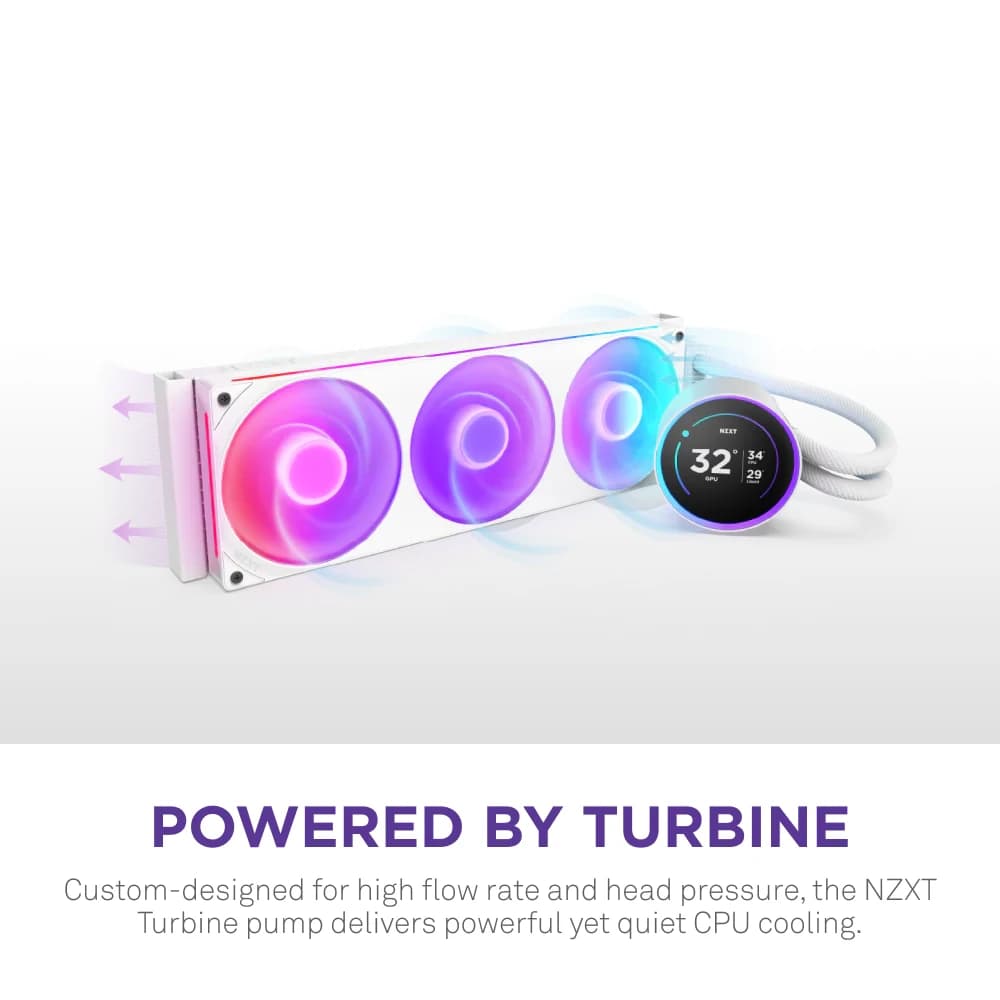 تبريد NZXT KRAKEN ELITE 420MM RGB WITH CONTROLLER أبيض RL-KR42E-W2