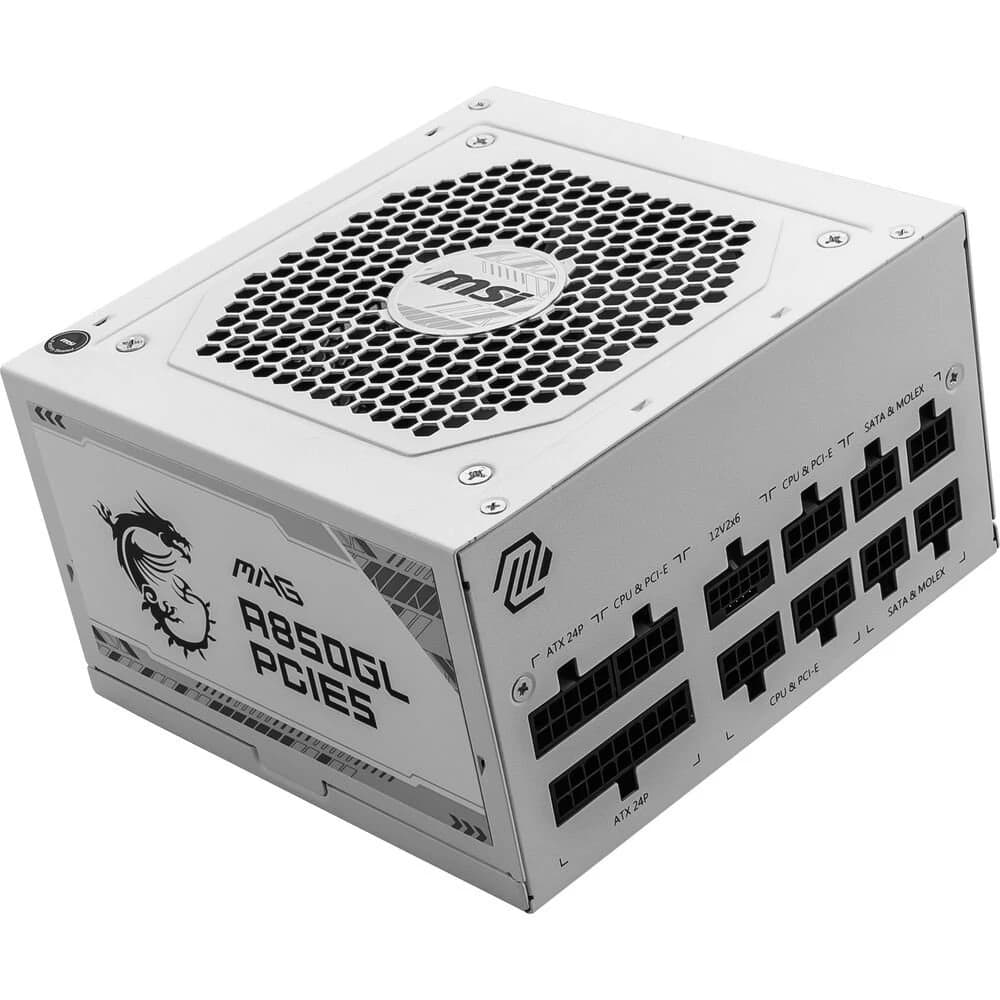 مزود طاقة MSI MAG A850GL PCIE5 850W 80 Plus Modular — أبيض