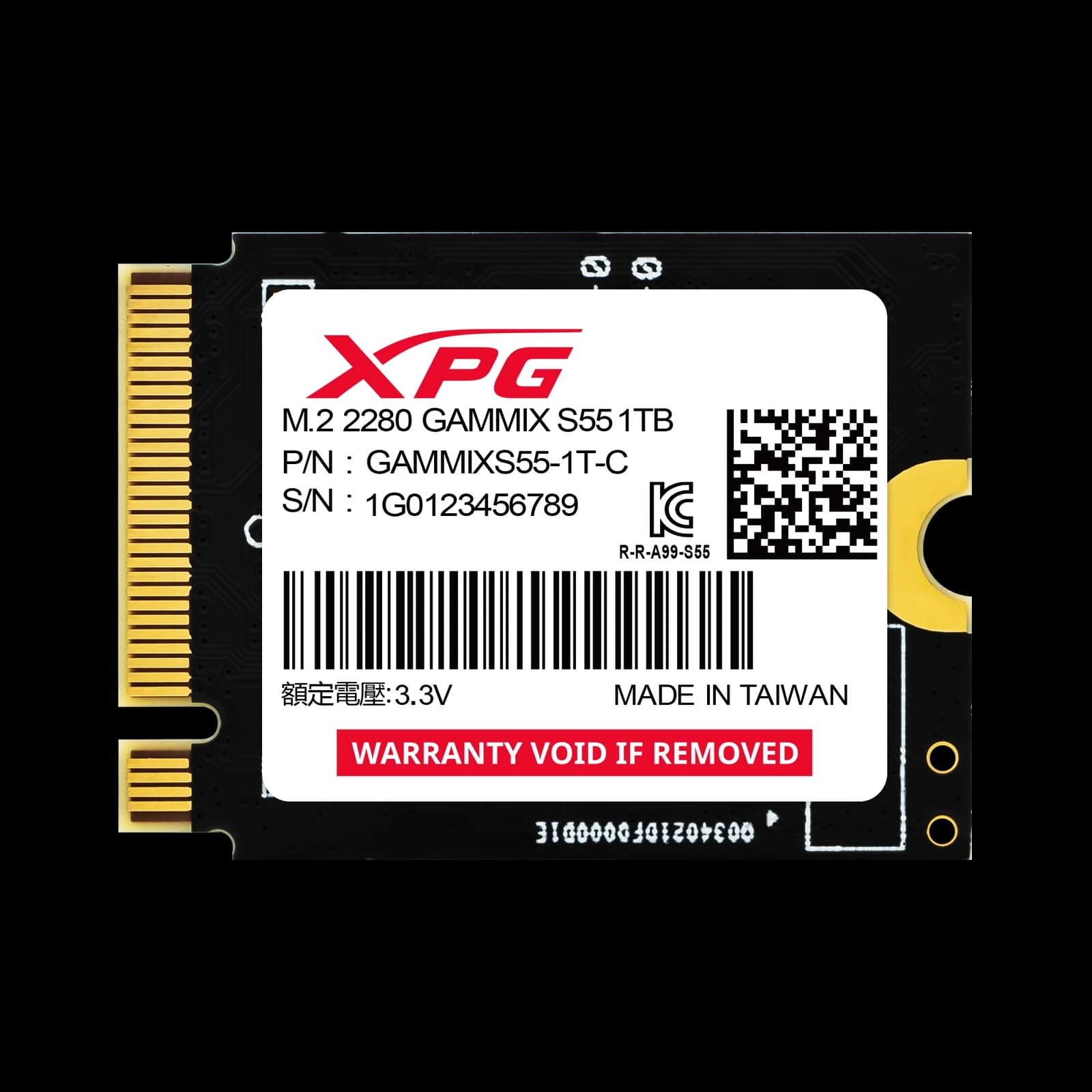 وحدة تخزين XPG GAMMIX S55 PCIe Gen4 x4 M.2 2230 Solid State Drive – 512GB