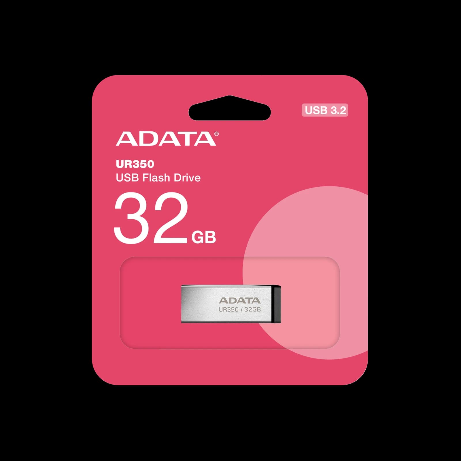 وحدة تخزين ADATA UR350 USB 3.2 Gen1 Flash Drive Waterproof Featherweight 3.5g — 32GB / أسود