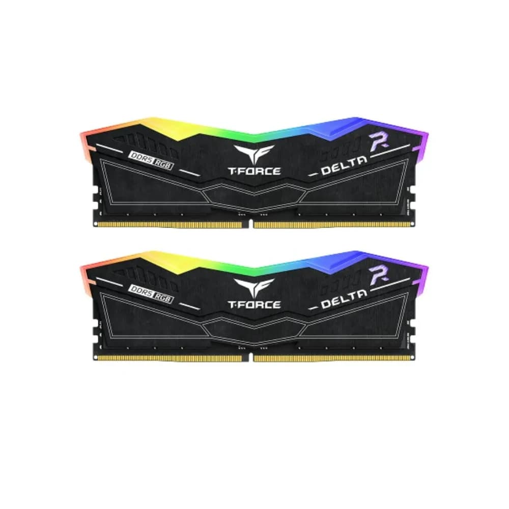ذاكرة RAM TEAMGROUP T-Force Delta RGB DDR5 64GB (2 x 32GB) 6000MHz CL38 أسود
