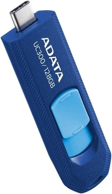 وحدة تخزين ADATA UC300 USB 3.2 Gen1 Flash Drive Type-C High Compatibility Capless Sliding Connector – 128GB