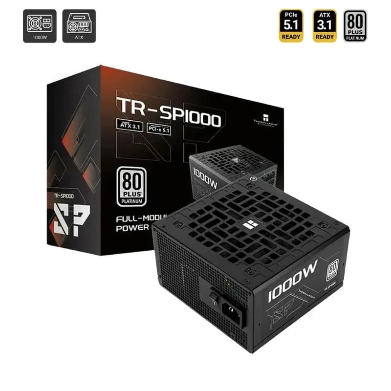 مزود طاقة Thermalright TR-SP1000 1000W 80+ Platinum ATX 3.1 / PCIe 5.1 Full-Modular – أسود