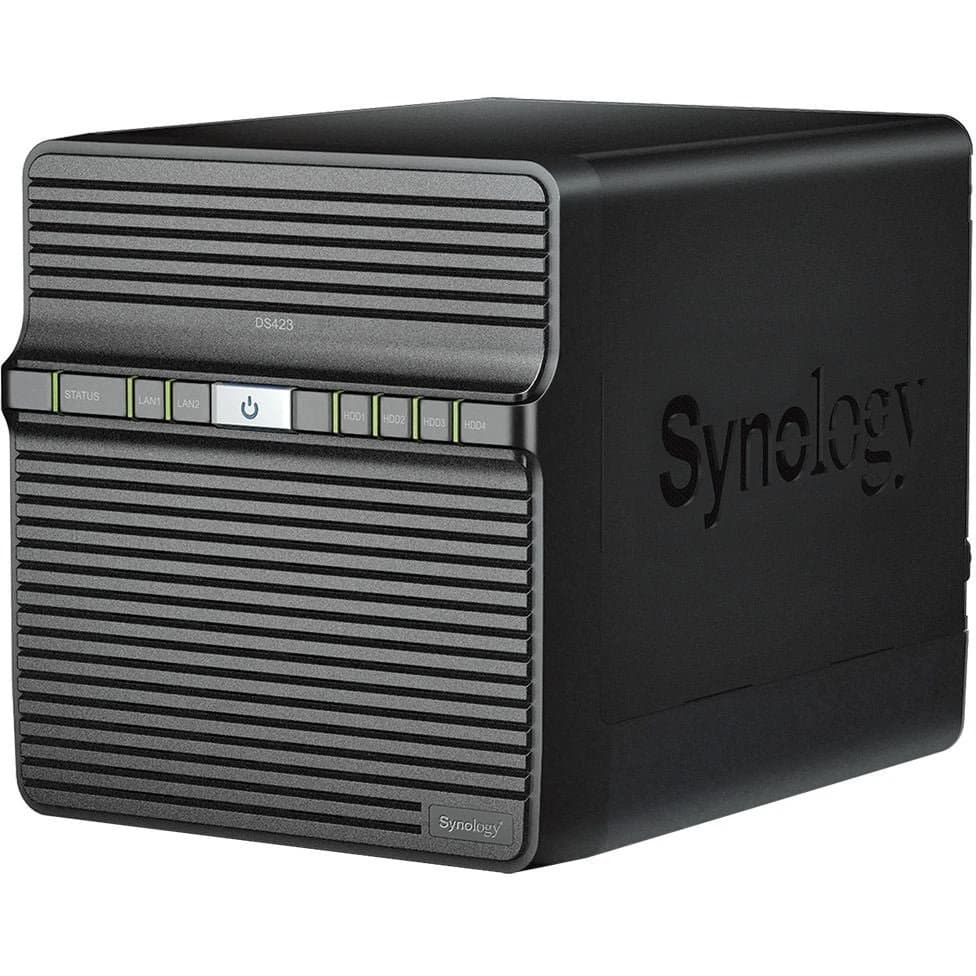وحدة تخزين Synology DiskStation DS423 – 4-Bay NAS, Quad-Core 1.7GHz CPU, 2GB DDR4, Btrfs, Dual 1GbE, USB 3.2 Gen 1, حتى 72TB Capacity