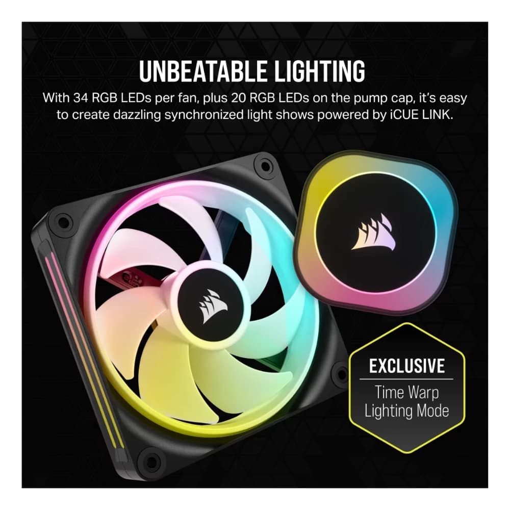 تبريد CORSAIR مروحة COOLING LIQUID iCUE LINK H100i 240mm RGB أسود