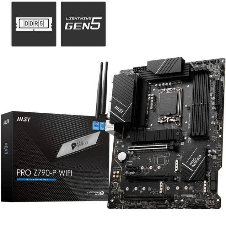 لوحة أم MSI PRO Z790-P WiFi ATX Motherboard – LGA 1700, Intel Z790, DDR5 7000+ OC, PCIe 5.0, Wi-Fi 6E & 2.5 Gb LAN