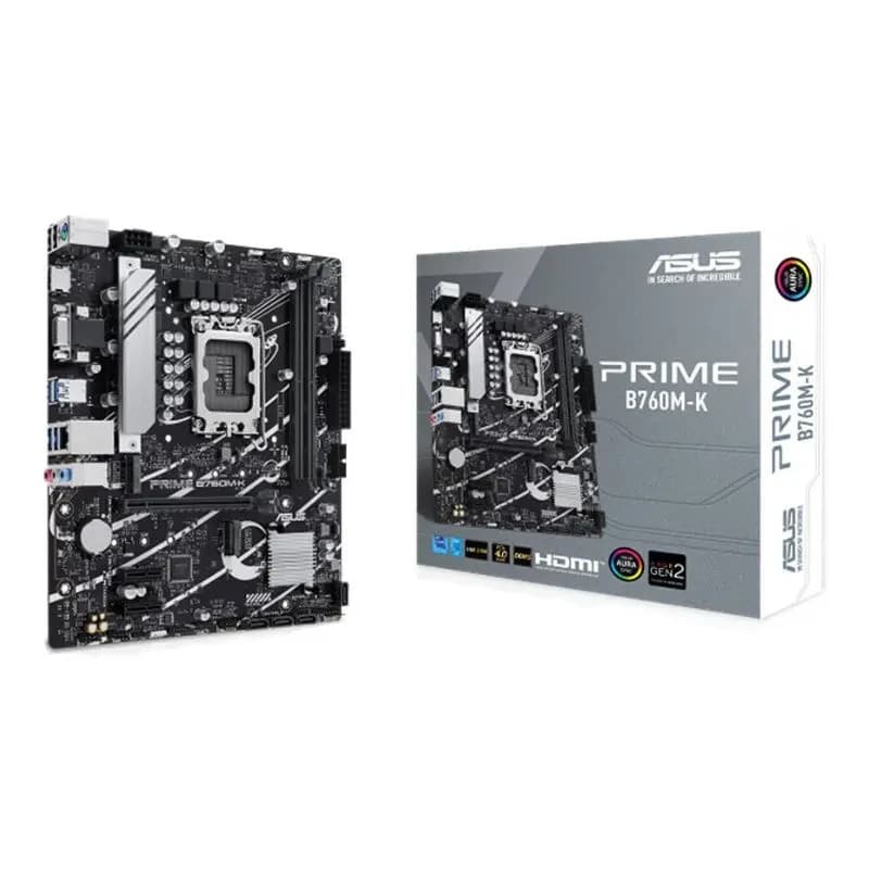 لوحة أم ASUS Prime B760M-K Motherboard – Intel LGA 1700, B760, DDR5, mATX