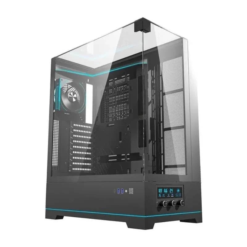 تبريد DarkFlash DY450L Pro ATX زجاج مقسّى Gaming Case (With 1 Pre-Installed ARGB مروحة) – أسود