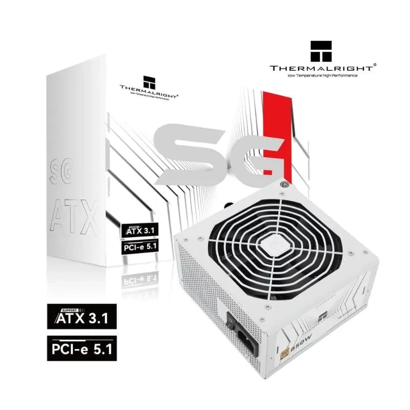 مزود طاقة Thermalright TR-SG-850-W 850W 80+ ATX 3.1 Gold Full-Modular – أبيض