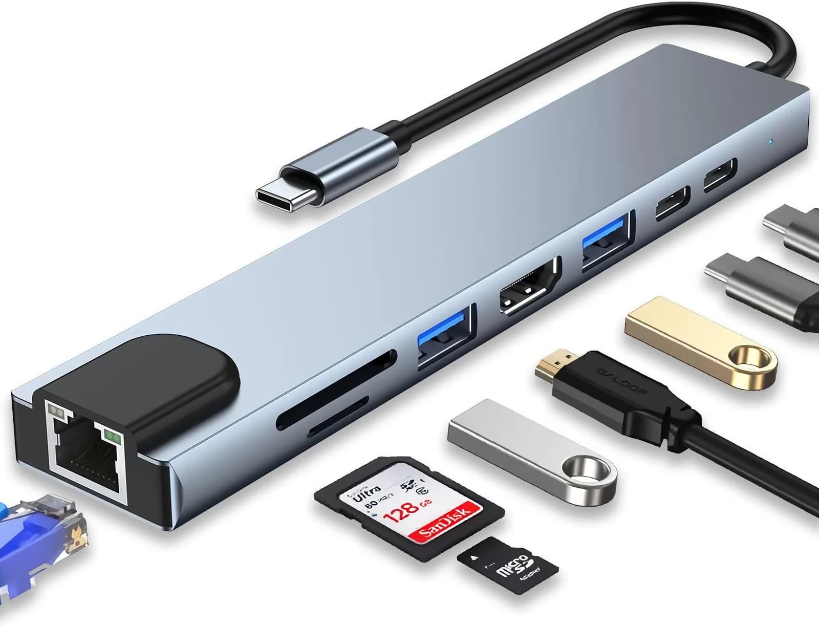 Fenhui Type-C Hub Docking Station 8 in 1 (FH10583)