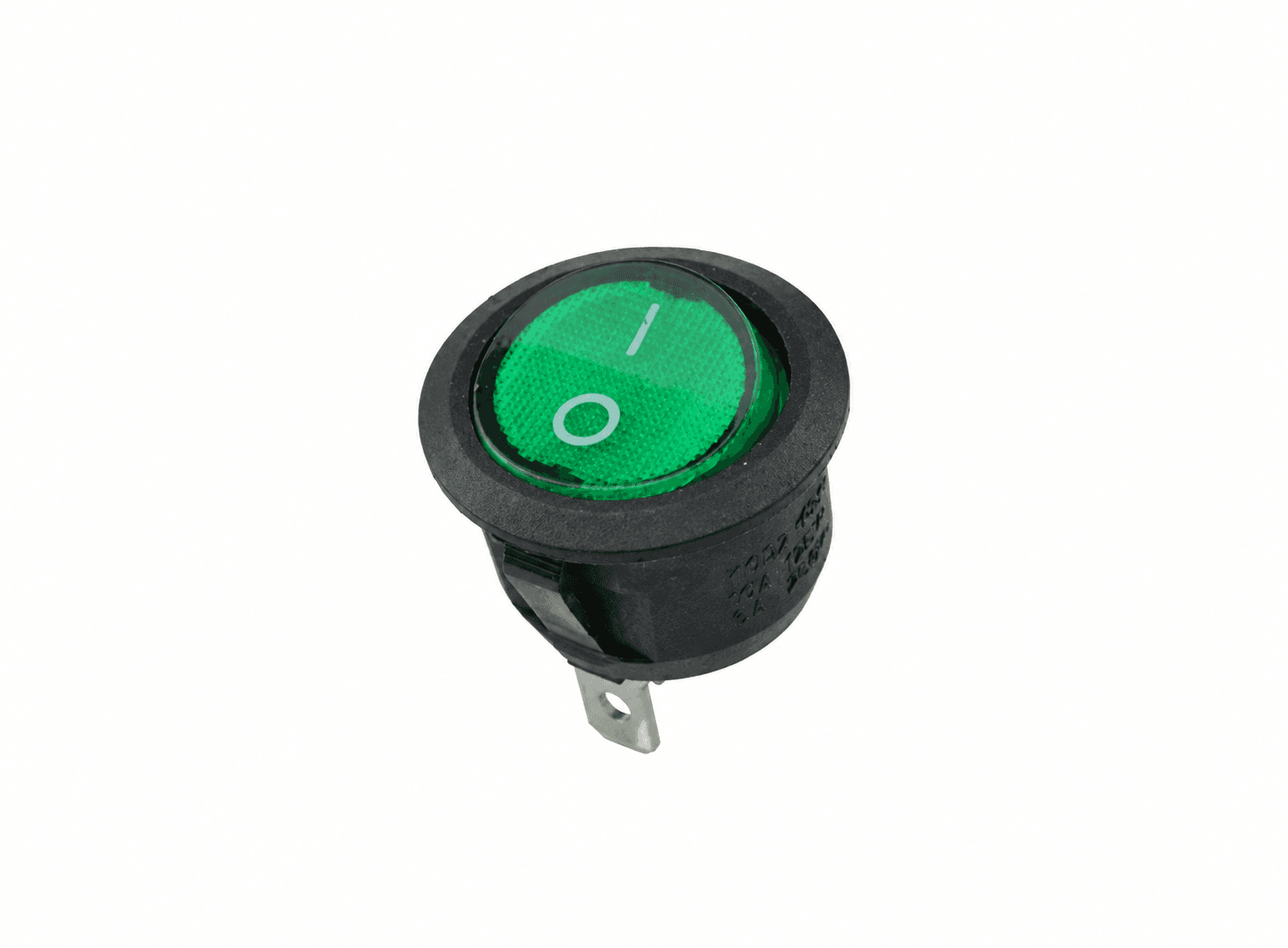 مفتاح روكر مضيء بمؤشر LED أخضر بفولتية 250 فولت وتيار 10 أمبير | Illuminated Rocker Switch with Green LED Indicator, AC 250V 10A