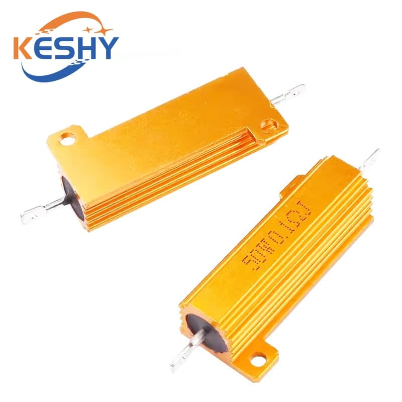 مقاومة قدرة 50W بغلاف ألمنيوم بقيمة 8Ω وتفاوت ±5% | 50W Aluminium Housed Wirewound Power Resistor, 8 Ohm +/-5%