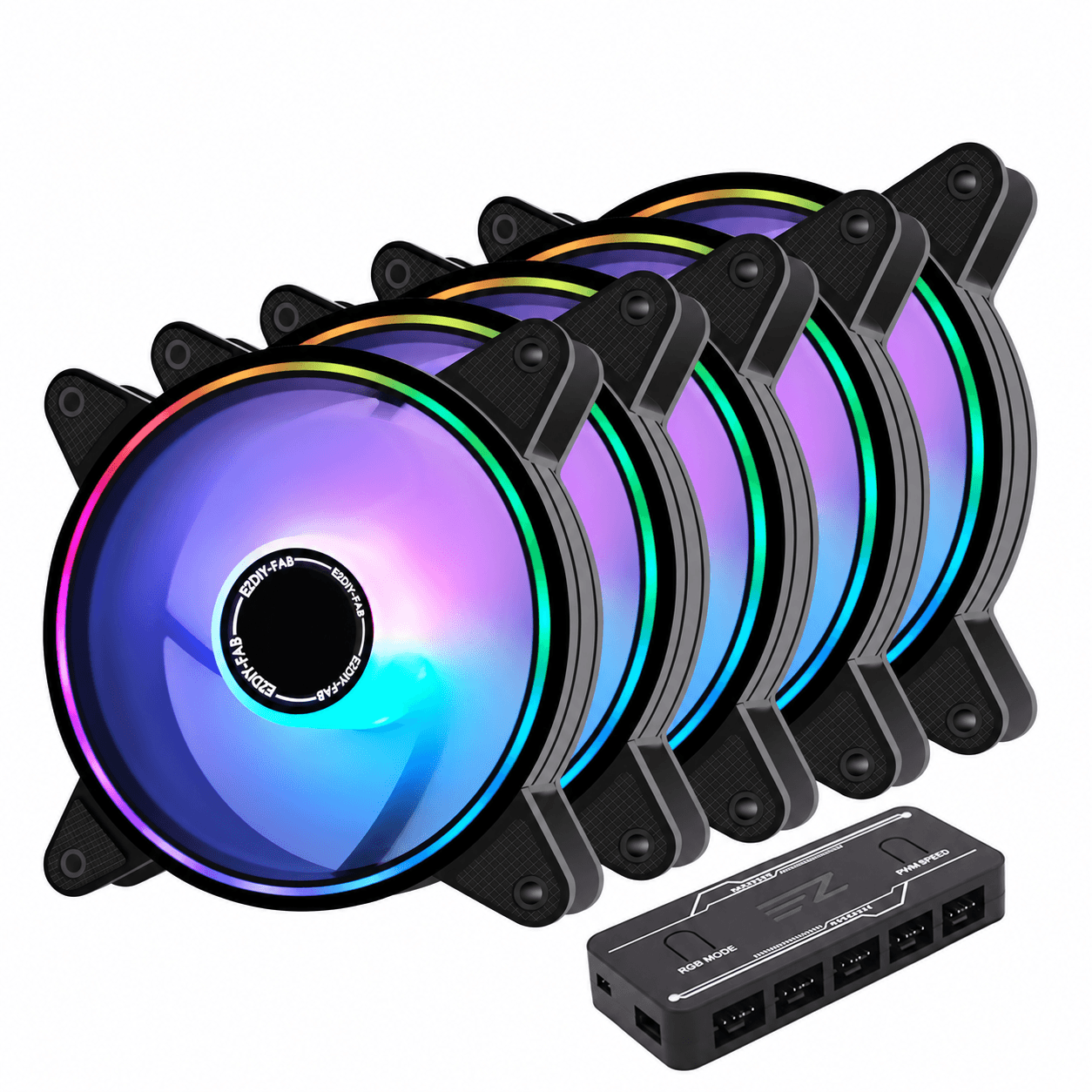 مروحة تبريد كيس كمبيوتر EZDIY-FAB ARGB مقاس 120 ملم | PC Case Fan