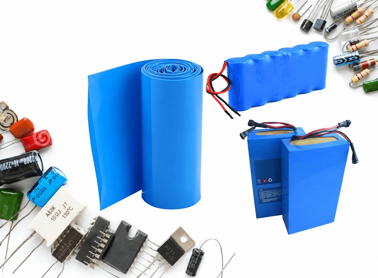 كم حراري PVC لتغليف حزم البطاريات بعرض مسطّح 280mm وطول 1 متر | PVC Heat Shrink Battery Wrap, 280mm Lay-Flat Width, 1 Metre