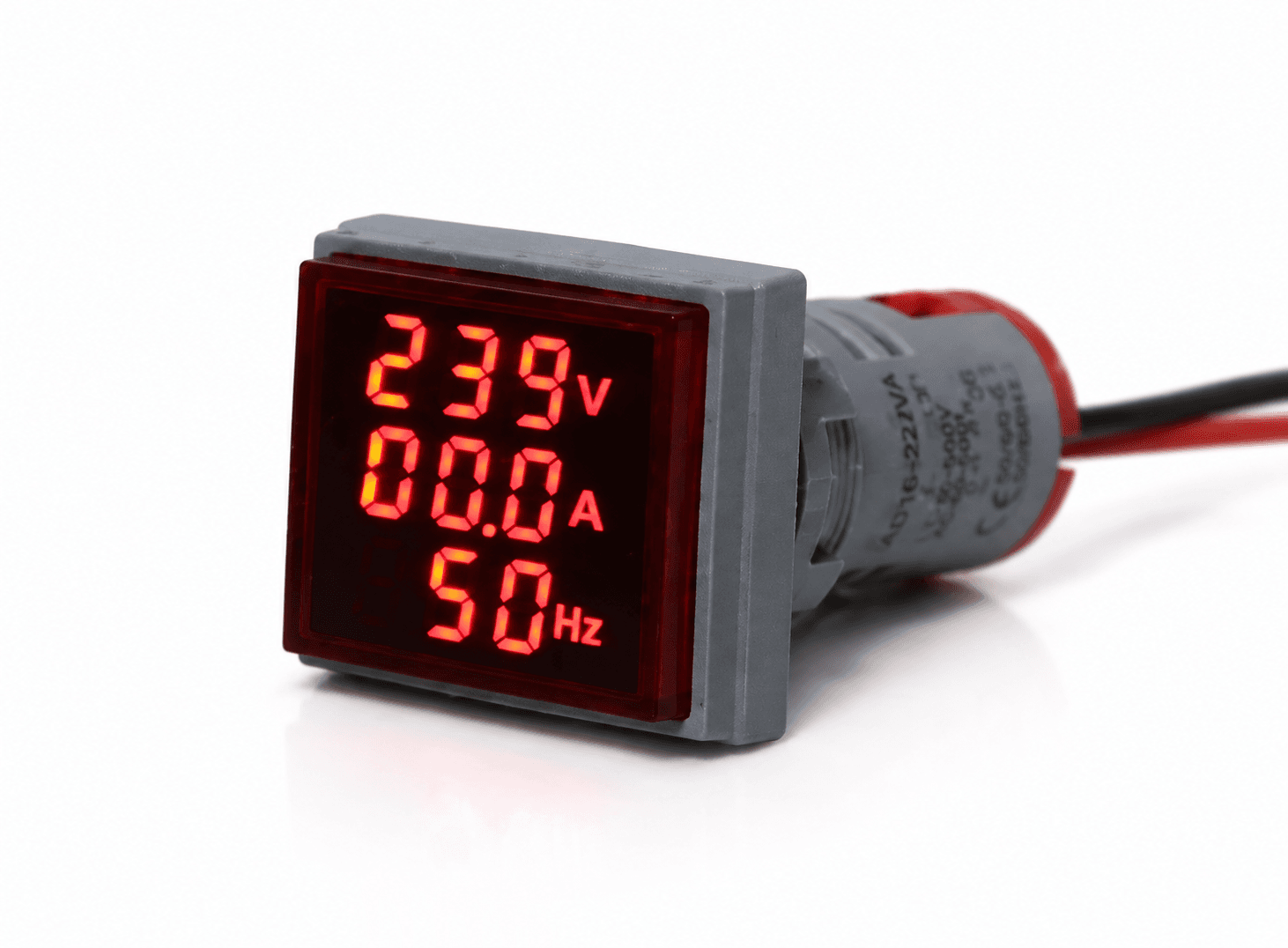 عداد لوحي AC ثلاثي الوظائف فولتية 60-500V وتيار 0-100A وتردد بقياس 22mm | AC Panel Meter 60-500V, 0-100A, Voltmeter Ammeter Frequency Meter, 22mm