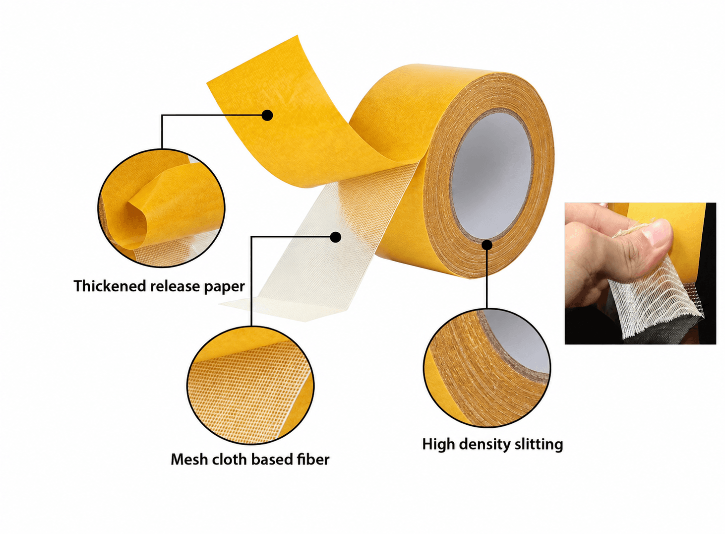 شريط قماش لاصق وجهين 50mm x 20m | Double Sided Cloth Tape