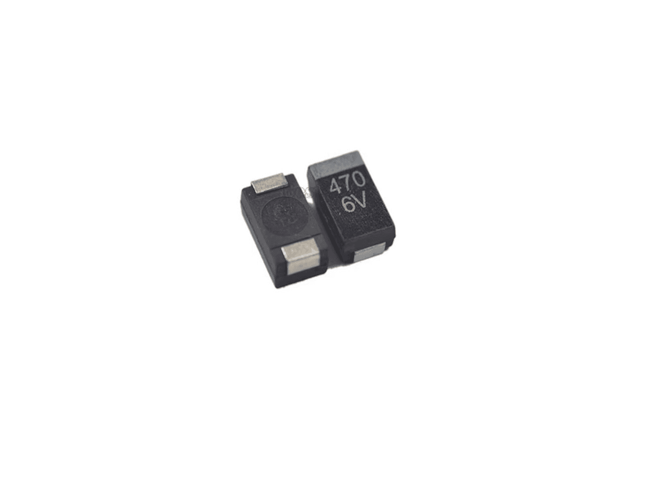 مكثف تنتالوم SMD بسعة 470µF وفولتية 6.3V حجم D (7343) | 470µF 6.3V SMD Tantalum Capacitor — Case D (7343)