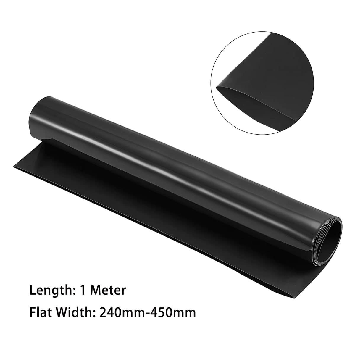 كم حراري PVC لتغليف حزم البطاريات بعرض مسطّح 240mm وطول 1 متر | PVC Heat Shrink Battery Wrap, 240mm Lay-Flat Width, 1 Metre