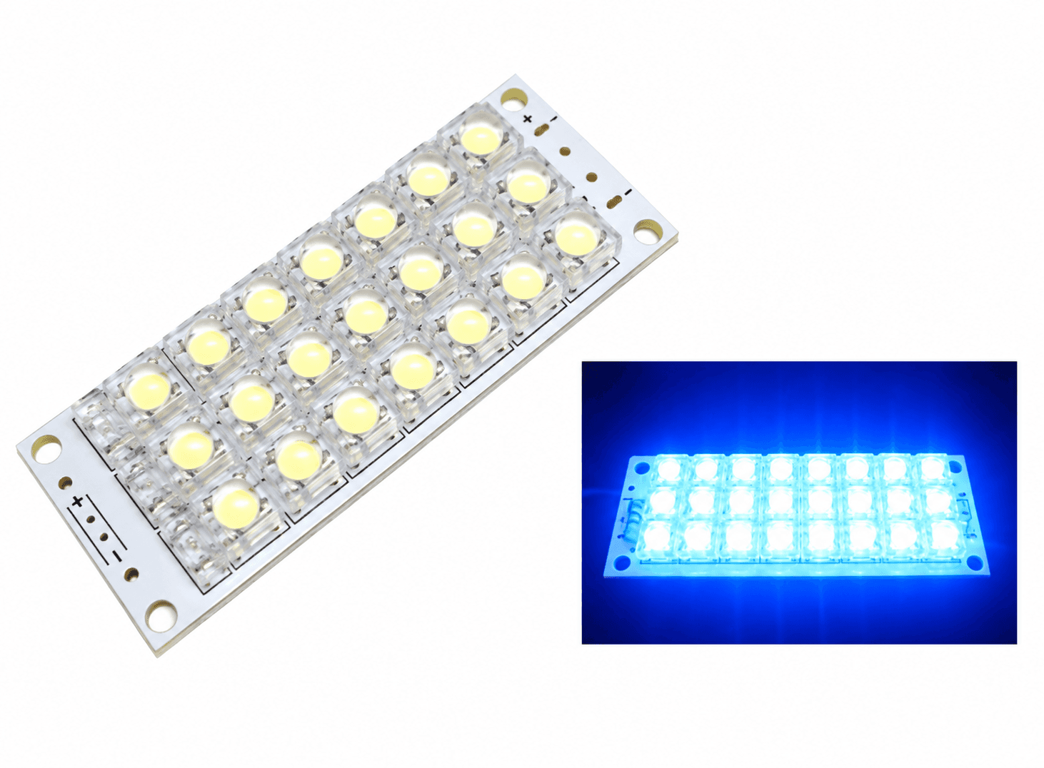 مصباح ليد أزرق 12V مع 24 مصباح ليد بيرانا | Blue LED Lamp