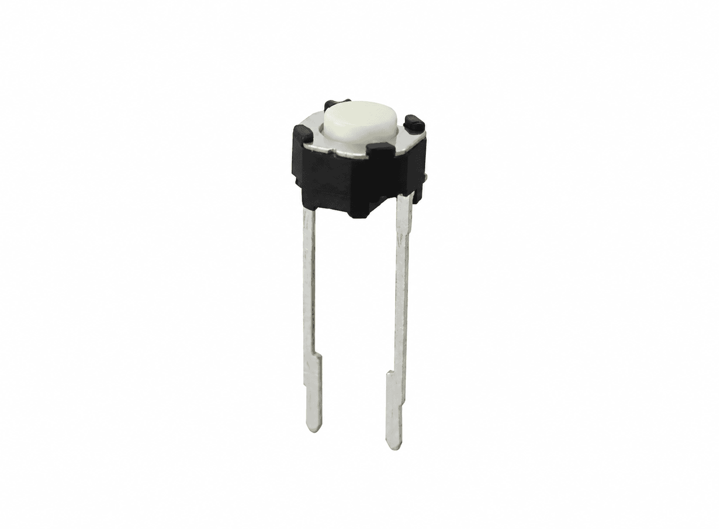 مفتاح تاكت 6x6x5.0mm بزر دائري أبيض وطرفين | 6x6x5.0mm Tact Switch, 2-Pin with Round White Button