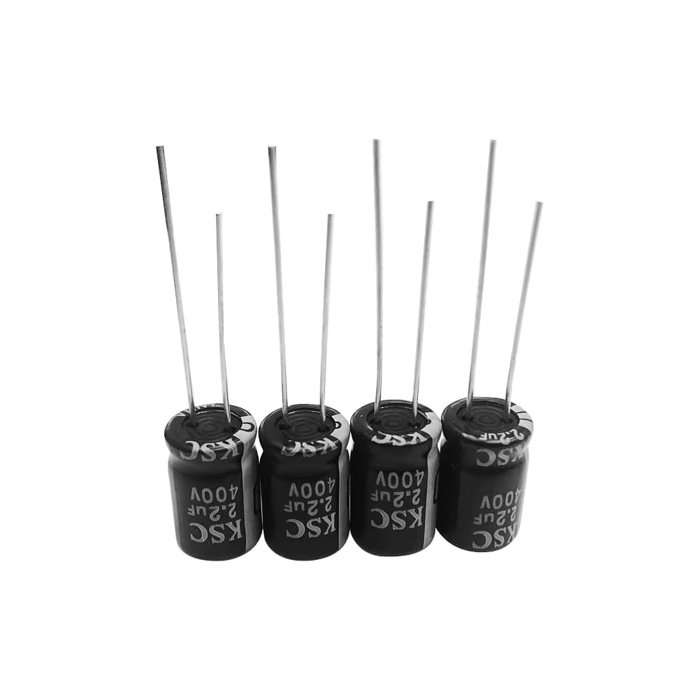 مكثف إلكتروليتي راديال 400V بسعات مختارة من 2.2µF حتى 220µF | Radial Electrolytic Capacitor 400V, 2.2uF to 220uF — Select Capacitance