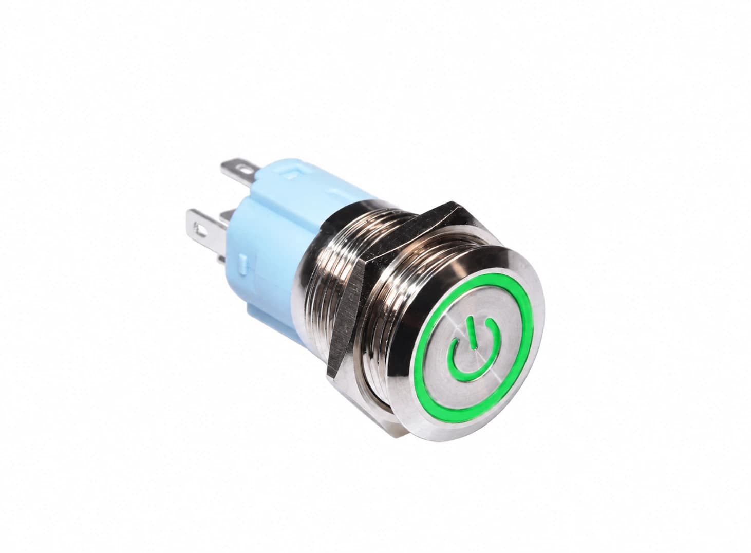 مفتاح ضغط أخضر بقفل ذاتي 16 ملم AC 250V 5A | AC 250V 5A 16MM Push Button Switch Self-locking Green