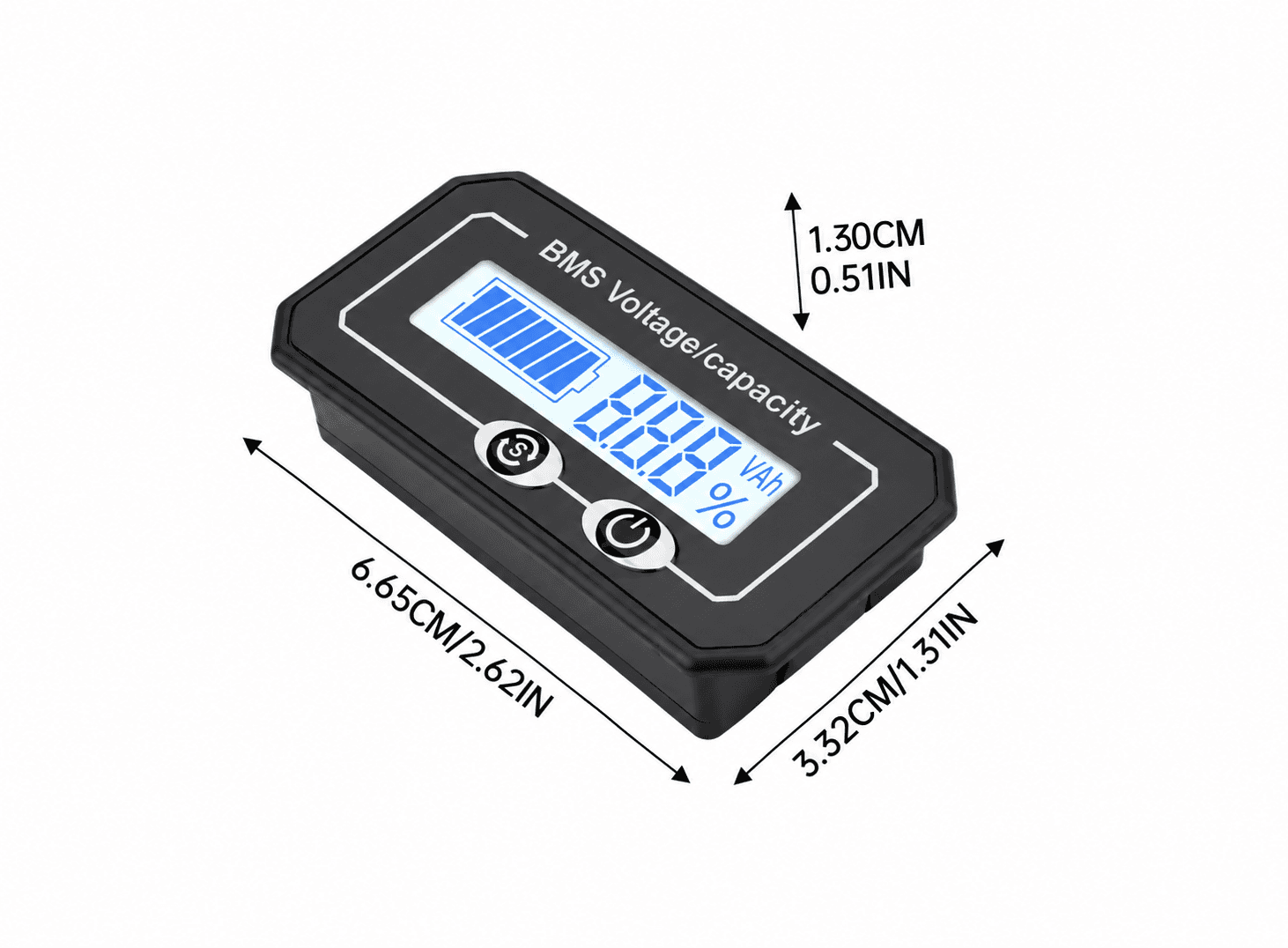 جهاز قياس سعة البطارية قابل للتعديل DC 8-99.9V 4S-24S KBAB0016 | Battery Capacity Monitor & Voltmeter