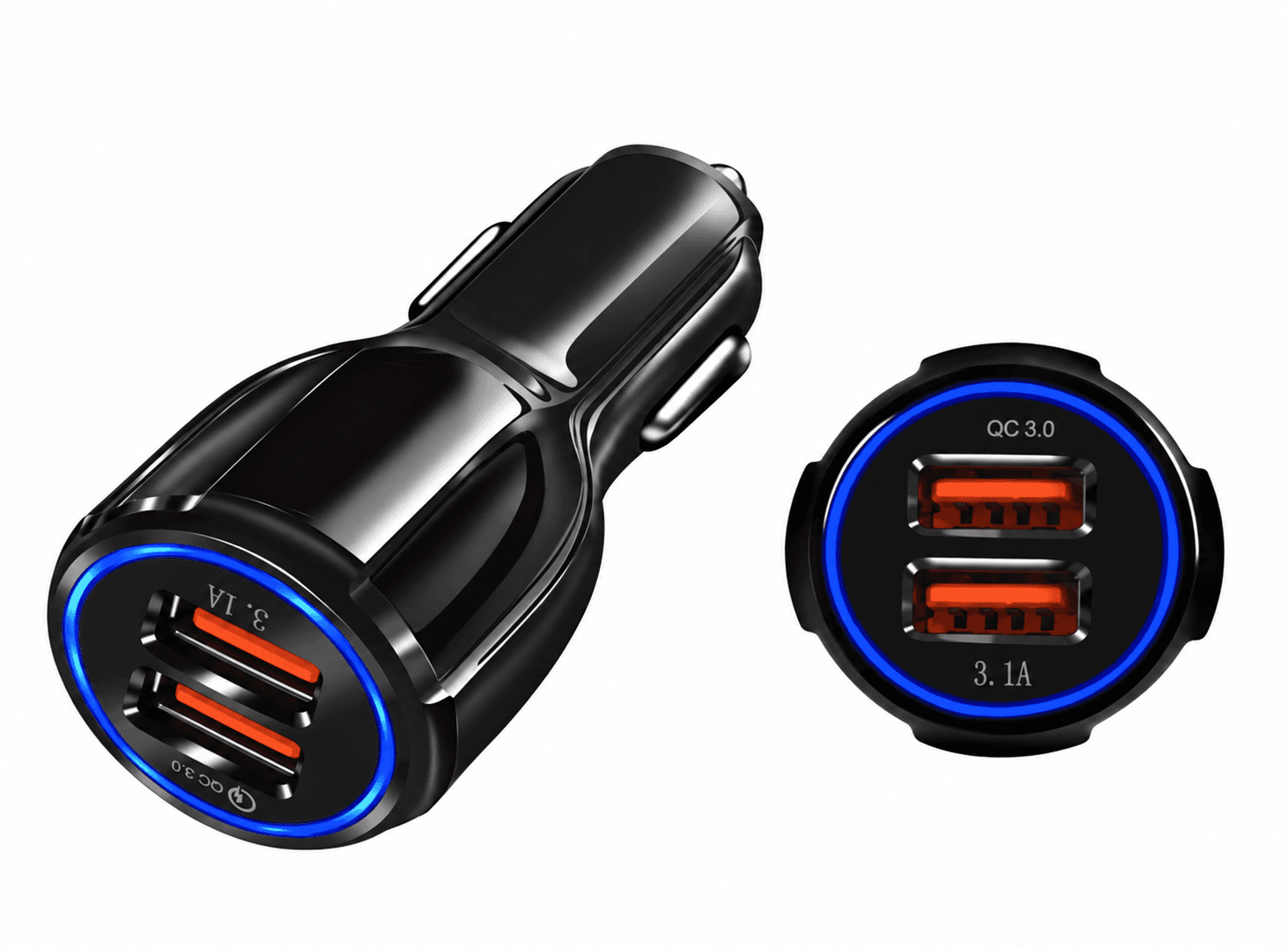شاحن سيارة USB مزدوج للشحن السريع 18W 3.1A #F6 | Car Charger Dual USB