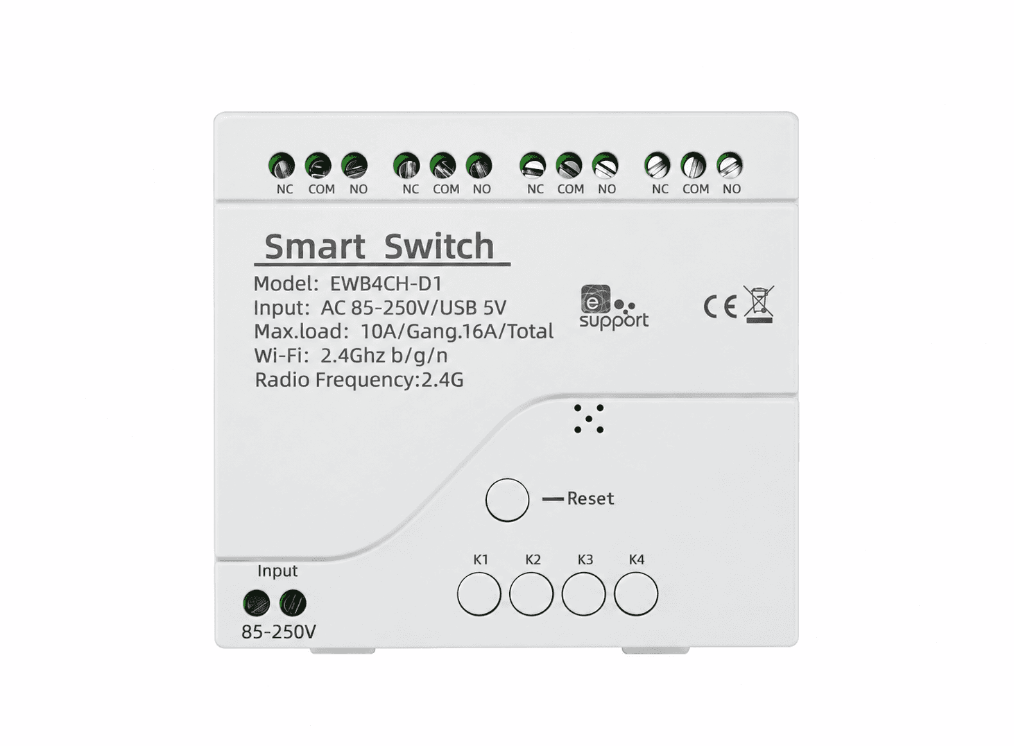 وحدة مفتاح ريلاي لاسلكي واي فاي ذكي 4 قنوات eWeLink 220 فولت W4 | eWeLink 4 Channel Smart WiFi Wireless Relay Switch Module