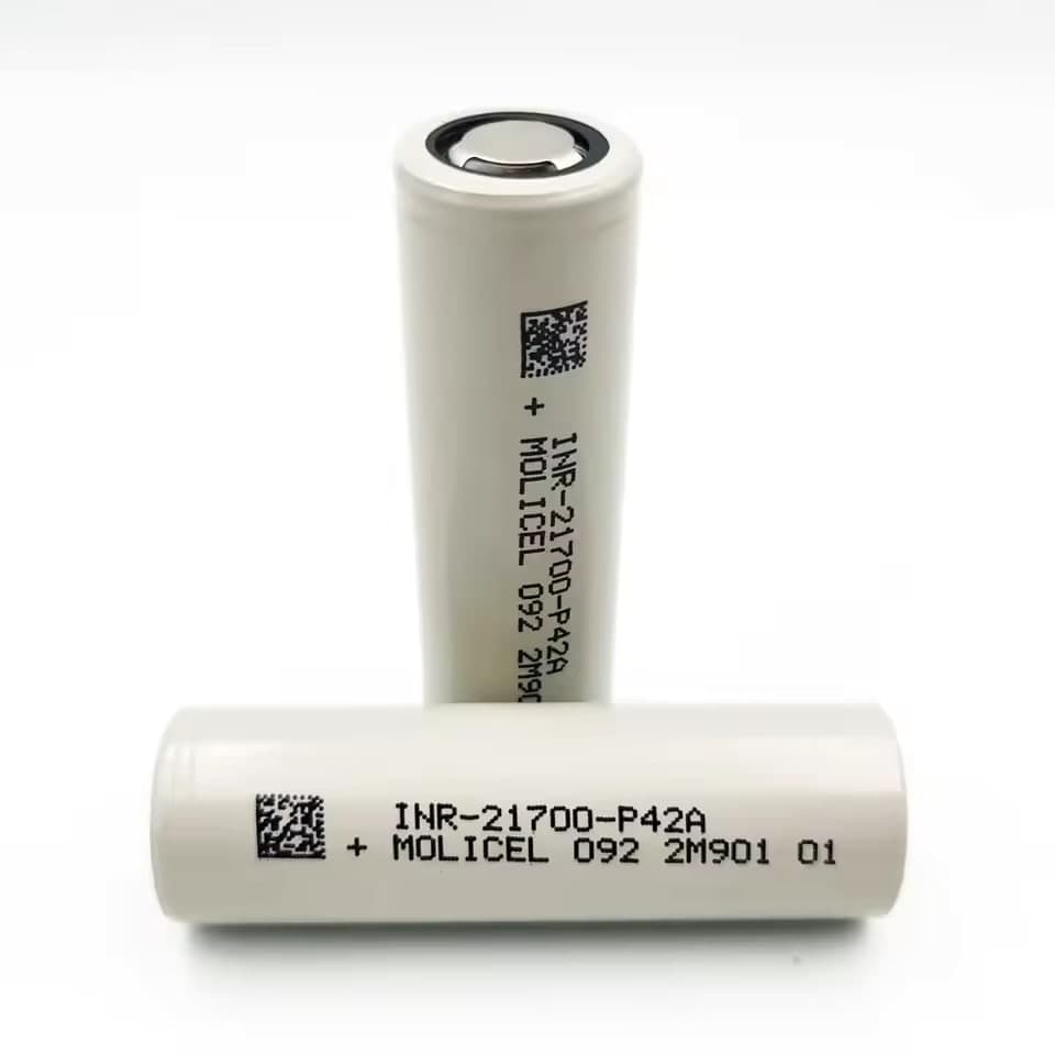 بطارية ليثيوم أيون Molicel P42A 21700 سعة 4000mAh تفريغ 30A | Molicel P42A 21700 Li-ion Battery Cell 4000mAh 30A