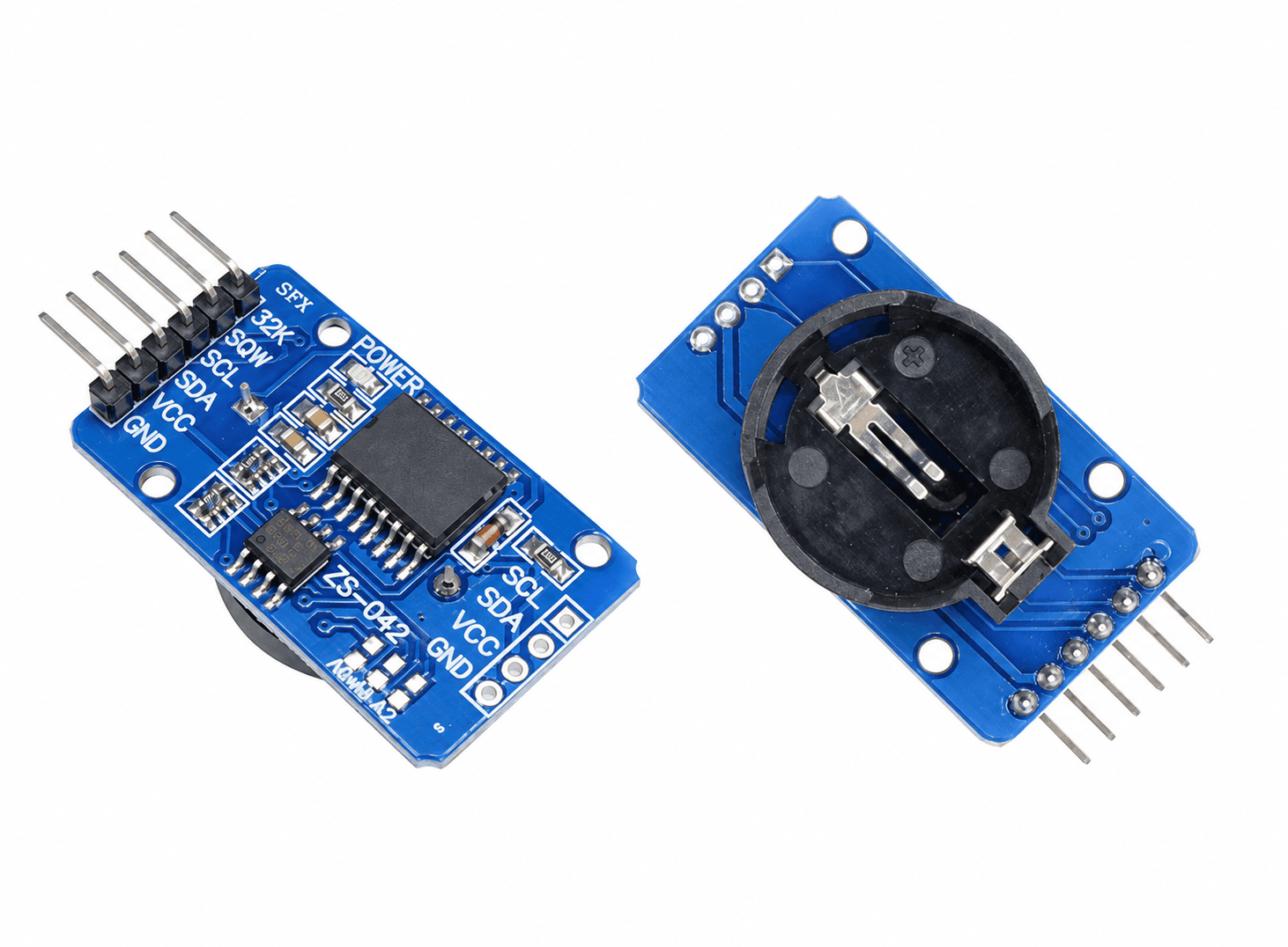 وحدة ساعة زمن حقيقي DS3231 مع ذاكرة AT24C32 بواجهة I2C | DS3231 Precision RTC Module With AT24C32 EEPROM (I2C)