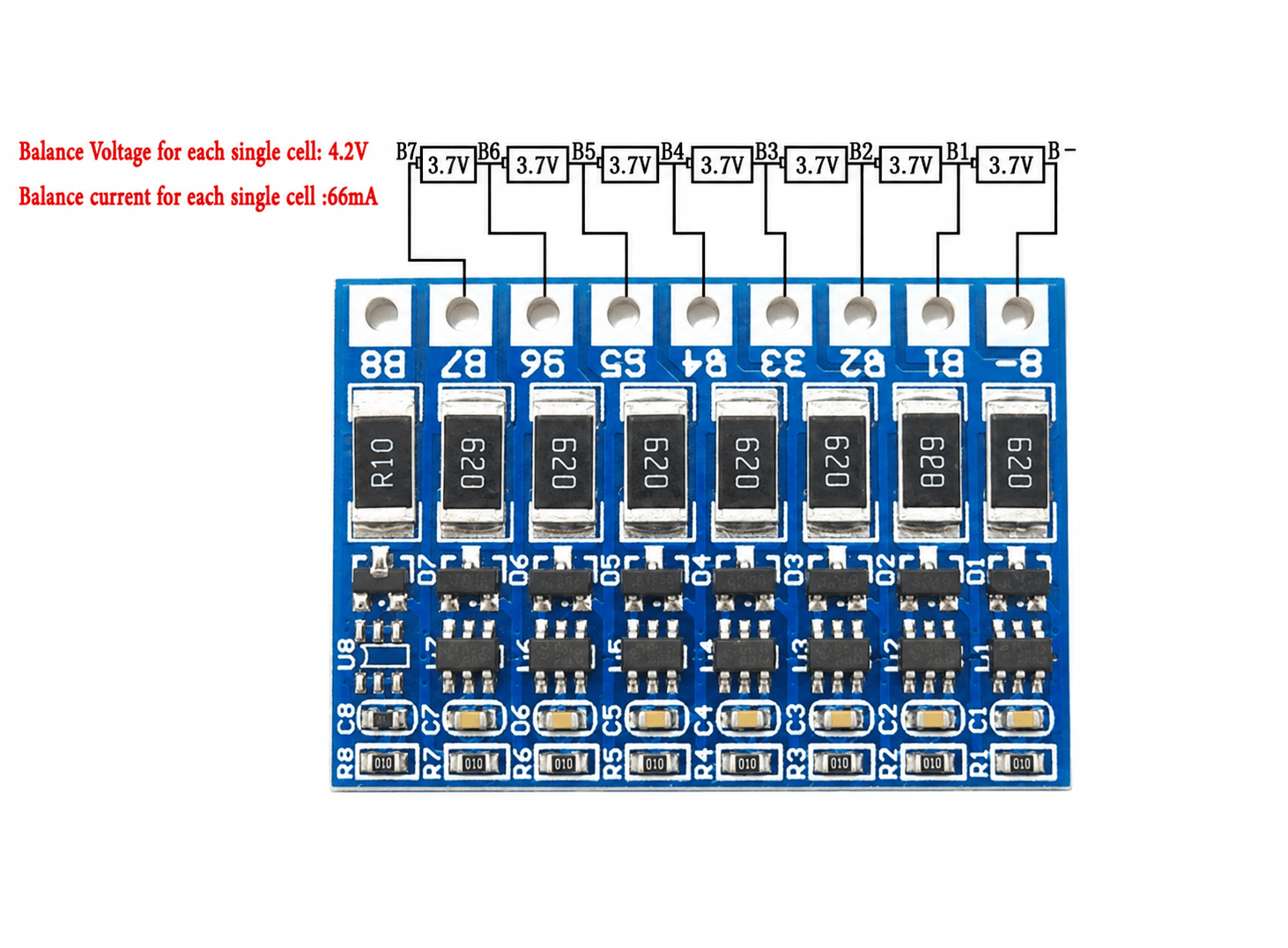 لوحة موازنة وشحن بطاريات ليثيوم أيون 7S طراز #F7 X13033 | Charging Equalizer