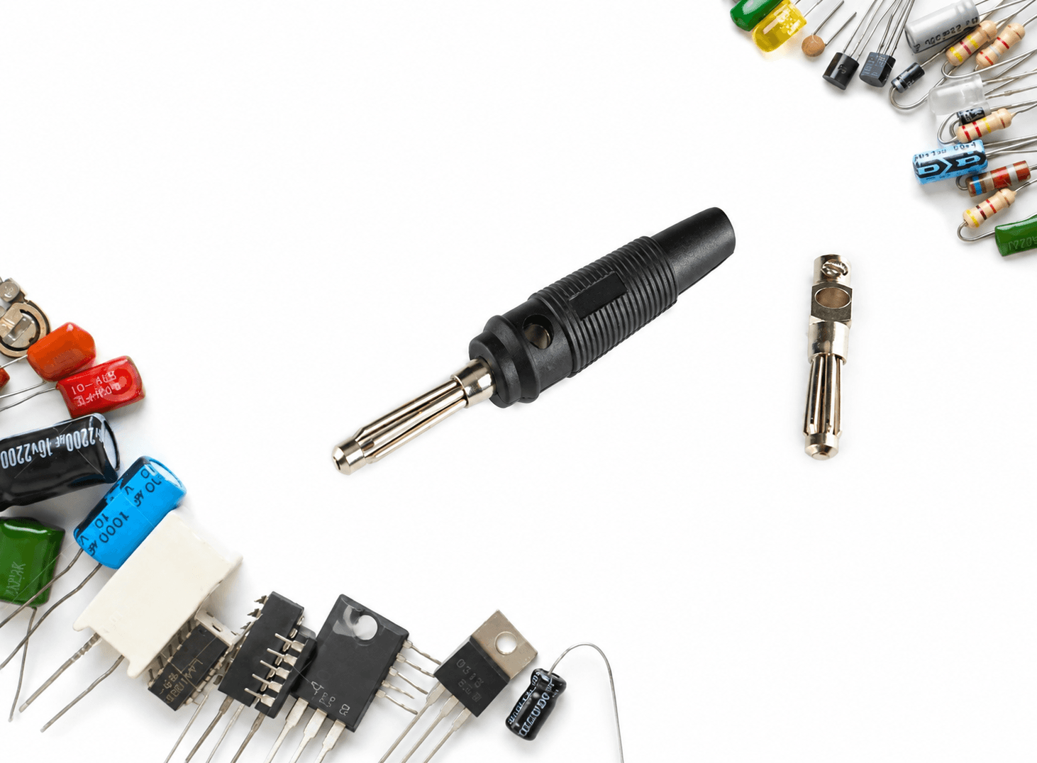قابس بنانا 4mm لأطراف الكيبلات لون أسود | 4mm Banana Jack Plug for Cable Terminals, Black