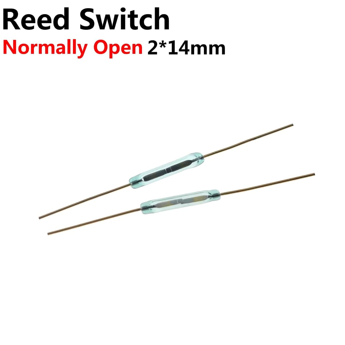 مفتاح ريد مغناطيسي 2 × 14mm مفتوح عادةً Normally Open | Magnetic Reed Switch 2 x 14mm Normally Open
