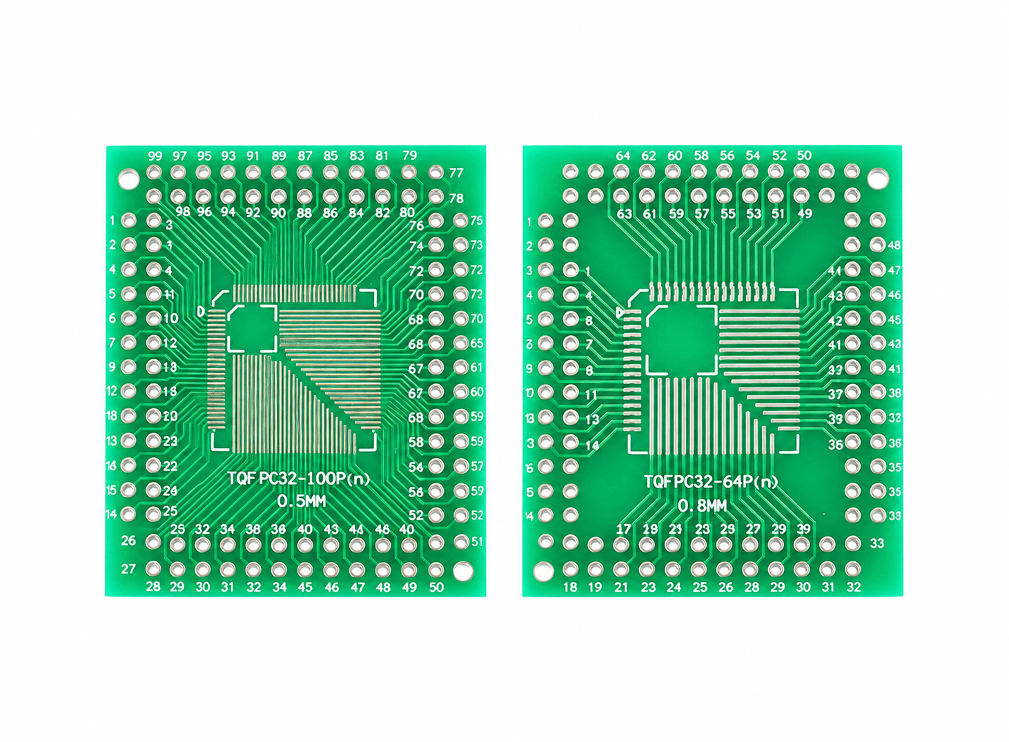 لوحة تحويل وربط IC من TQFP 32 44 64 80 100 LQFP إلى DIP بمسافة 0.5MM -0.8MM | IC Adapter Socket Board
