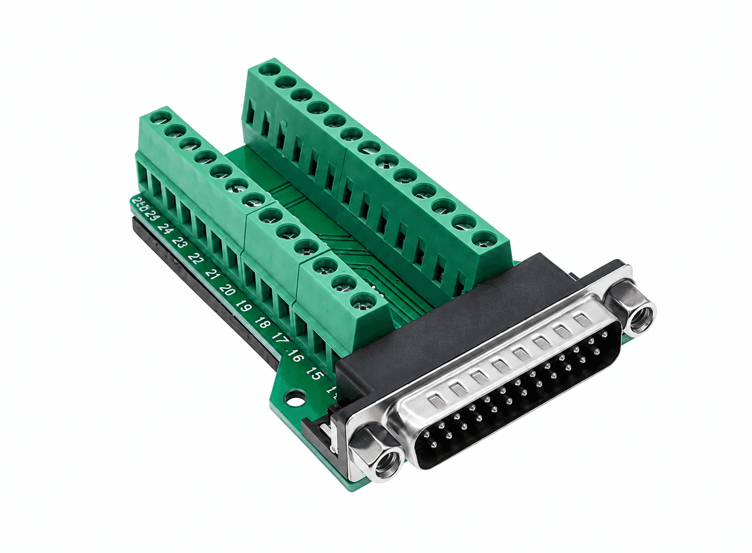 موصل D-SUB نوع DB25 ذكري 25 بن مع لوحة طرفية | D-SUB Connector Breakout Board
