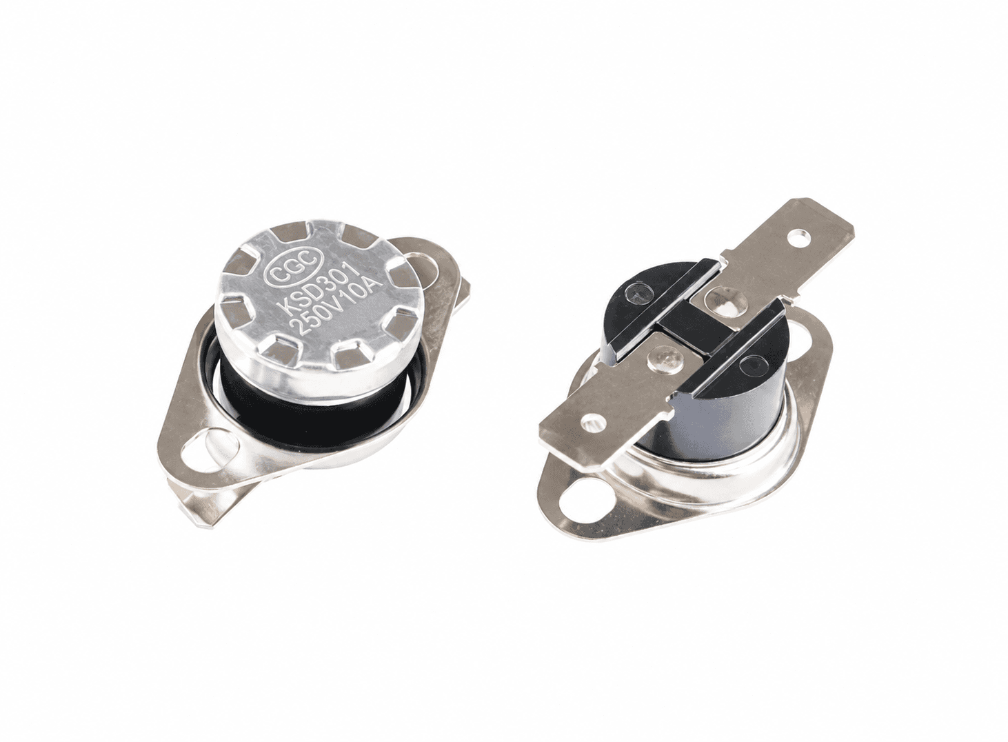 منظم حرارة مفتاح درجات حرارة مغلق اعتيادياً 250V 10A بقدرة 110c طراز KSD301 | Temperature Switch Thermostat