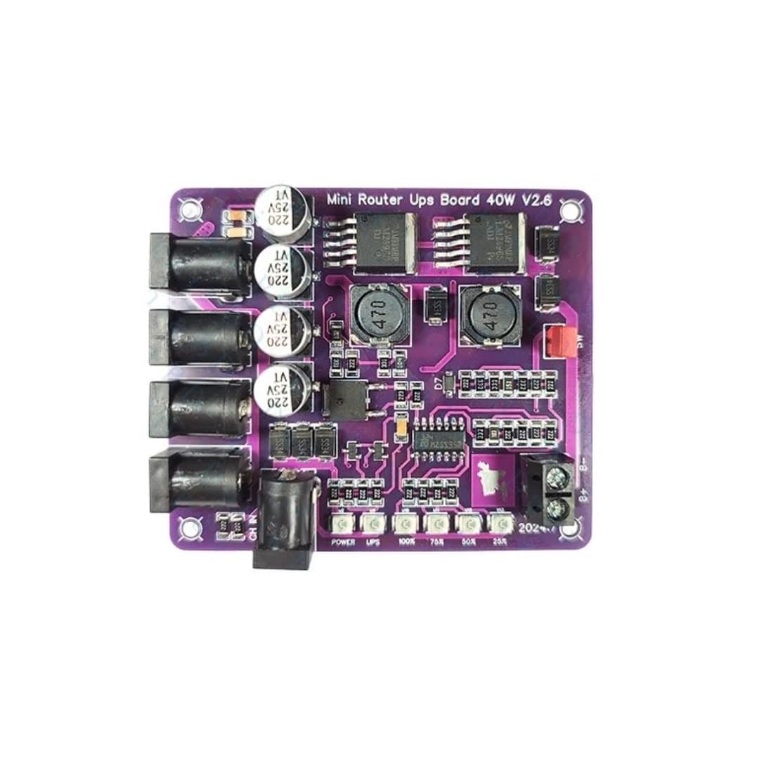 لوحة UPS مصغّرة بسبعة أسلاك للراوتر وأجهزة الشبكة | Mini UPS Motherboard, 7-Line, for Router Backup Power