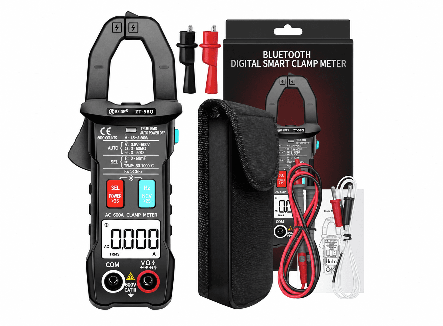 جهاز قياس رقمي مشبكي ذكي مع تقنية لاسلكية BSIDE ZT-5BQ | Smart Digital Clamp Multimeter