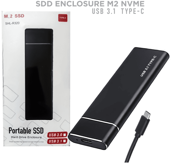 صندوق قرص تخزين M.2 SSD خارجي USB 3.1 الجيل الثاني 10 جيجابت في الثانية | M2 SSD Enclosure Usb 3.1 Gen 2 (10 Gbps)