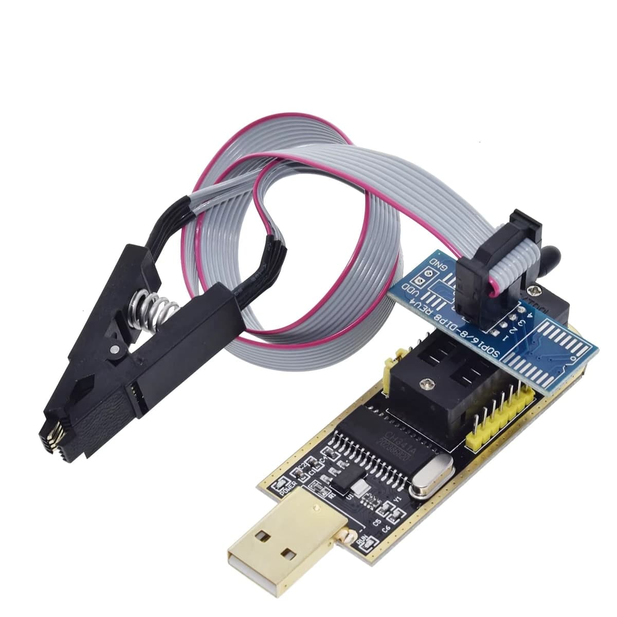 مبرمجة CH341A USB لذاكرات EEPROM وفلاش BIOS سلسلة 24/25 | CH341A USB Programmer for 24/25 Series EEPROM and SPI Flash BIOS