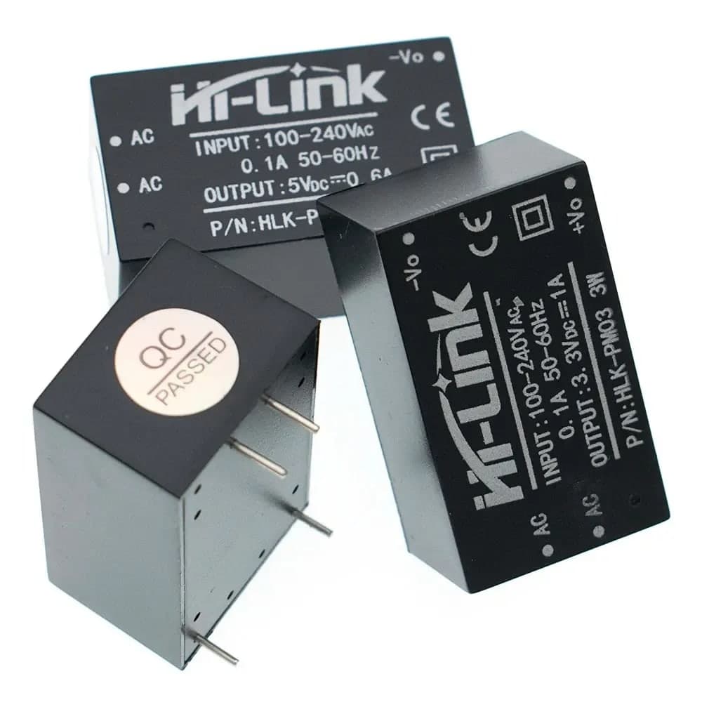 وحدة تغذية Hi-Link HLK-PM12 من 220V AC إلى 12V DC بقدرة 3W | Hi-Link HLK-PM12 AC-DC Power Supply Module, 220V AC to 12V DC 3W
