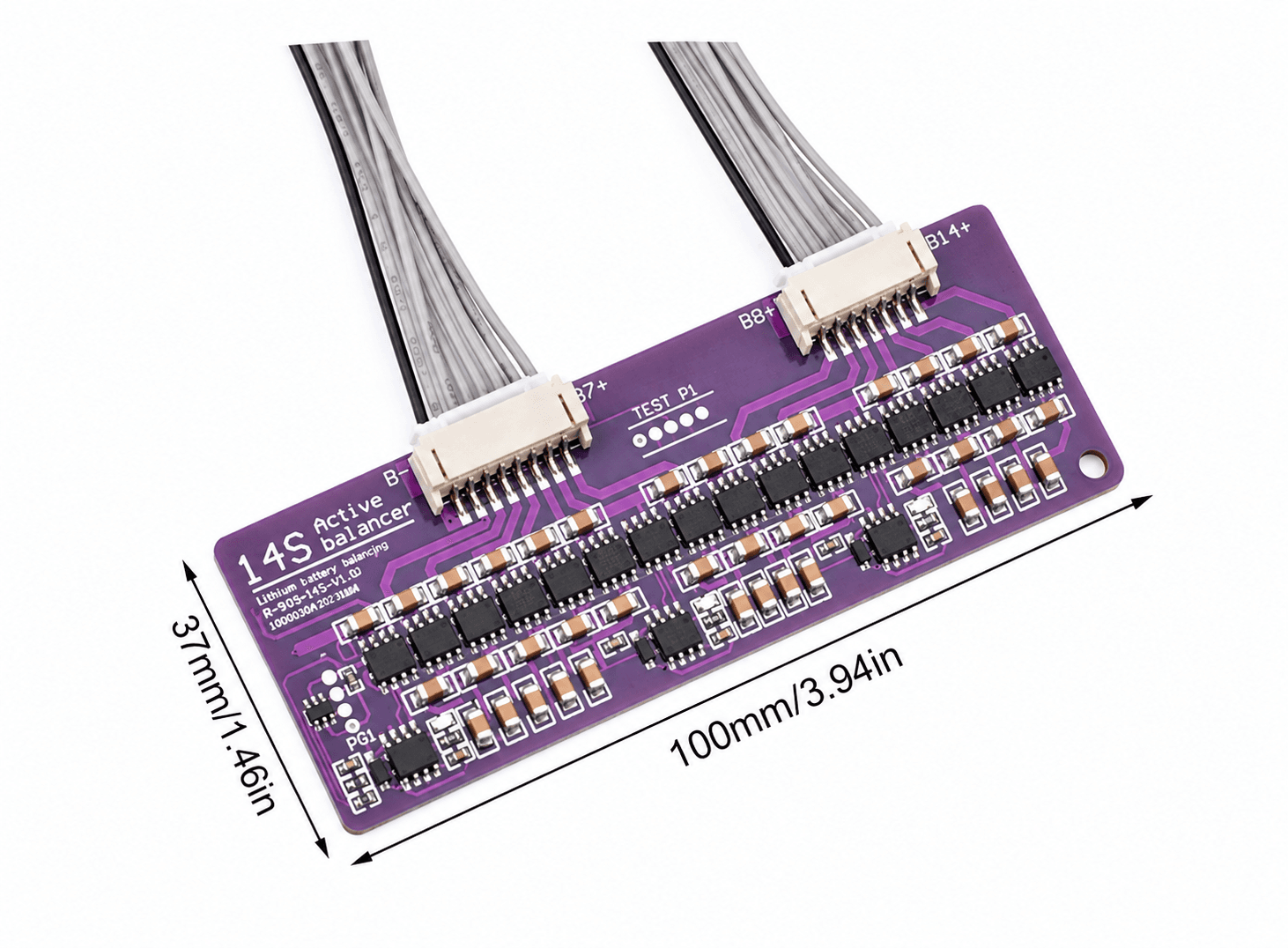 كارت موازنة فعّالة 14S بتيار 1.5A لبطاريات Li-ion وLiFePO4 | 14S 1.5A Active Equalizer Balancer Board for Li-ion and LiFePO4