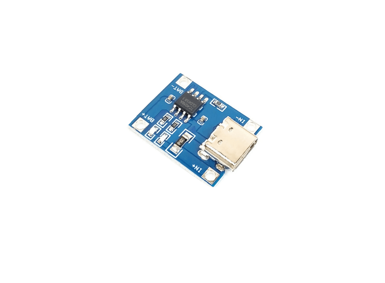 وحدة شحن بطاريات ليثيوم TP4056 بمدخل Type-C تيار شحن 1A | TP4056 Single-Cell Li-ion Charger Module 1A with USB Type-C Input